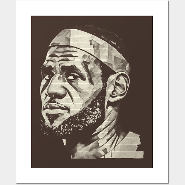 Lebron Big James - paper tape Wall Art by PAPER TYPE